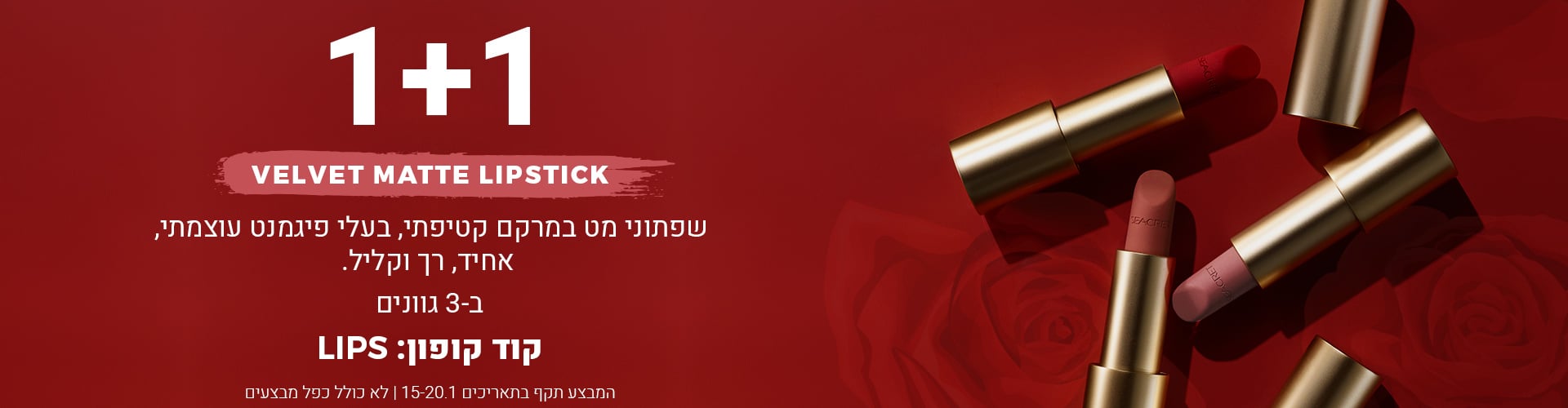 1+1 on all lipsticks