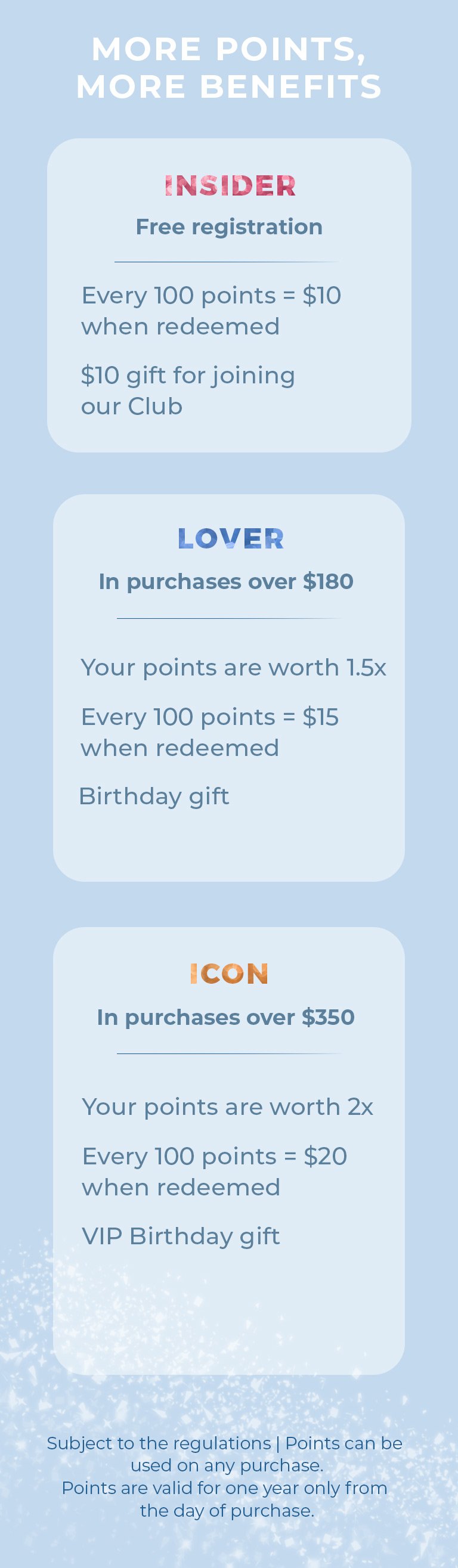 seacret reward point system