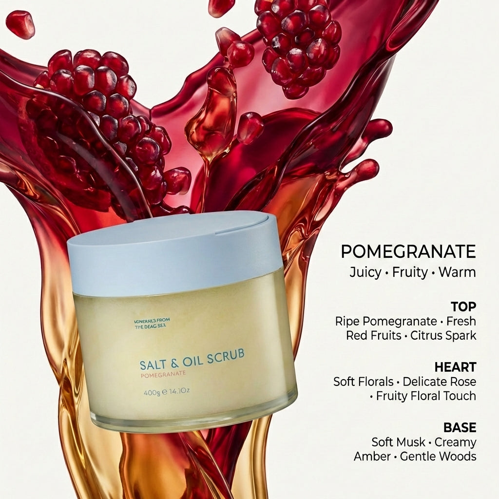 Salt and Botanical Oil Body Scrub — Pomegranate